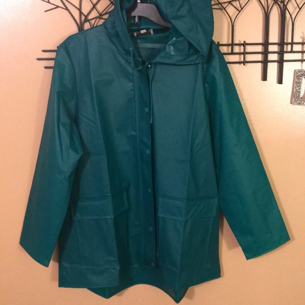 Loft solid raincoat jade green size XL